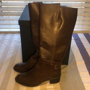 Chaps Dark Brown Tall Zip Up Boots